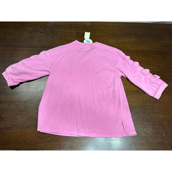 Jodifl Frenchie Bow Top Women Small Pink Preppy University Sorority Comfy Lounge - Picture 4 of 8